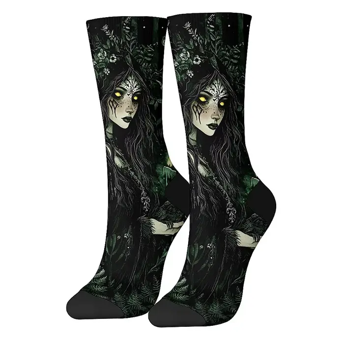 Chaussettes gothiques noires pour hommes, chaussettes confortables et respirantes, style Mystery Gir