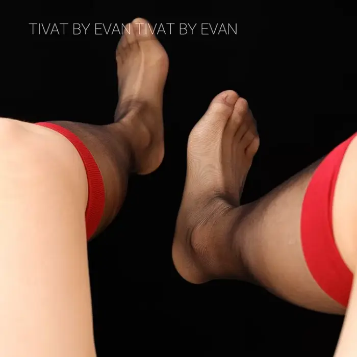 Bas noirs pour hommes, bordure rouge, robe d'affaires Ultra-fine, chaussettes longues mollet, Sexy, respirantes, transparentes, en Nylon transparent, été