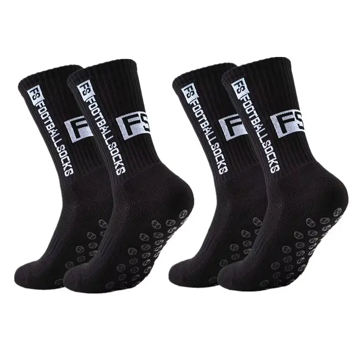 2 paires de chaussettes de football et de rugby unisexes pour hommes et femmes, antidérapantes, resp