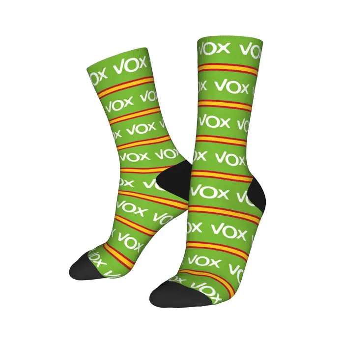 Mode hommes chaussettes Harajuku espagne Vox Logo chaussette Polyester espagne drapeau haute qualité femmes chaussettes printemps été automne hiver,