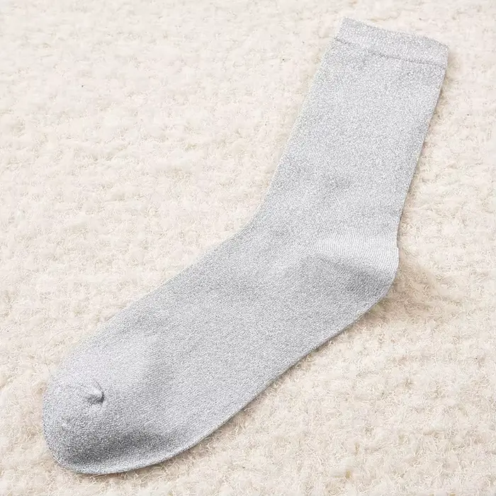 Chaussettes colorées de Style japonais, fil métallique, paillettes scintillantes, chaussettes en per