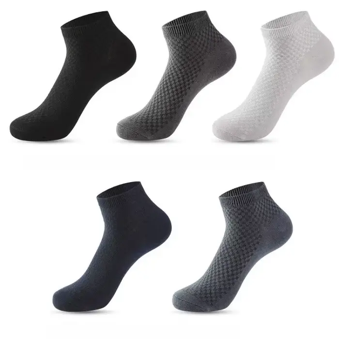 5 paires/chaussettes en tissu de bambou pour hommes chaussettes décontractées en Fiber de bambou de 