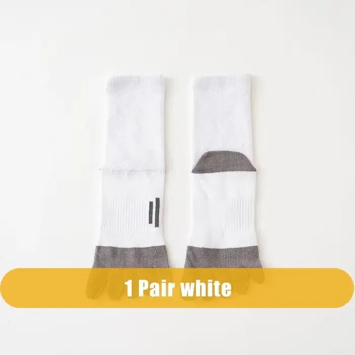 Chaussettes de Sport à cinq doigts pour hommes, courtes, en coton, Compression, absorbant la sueur, 