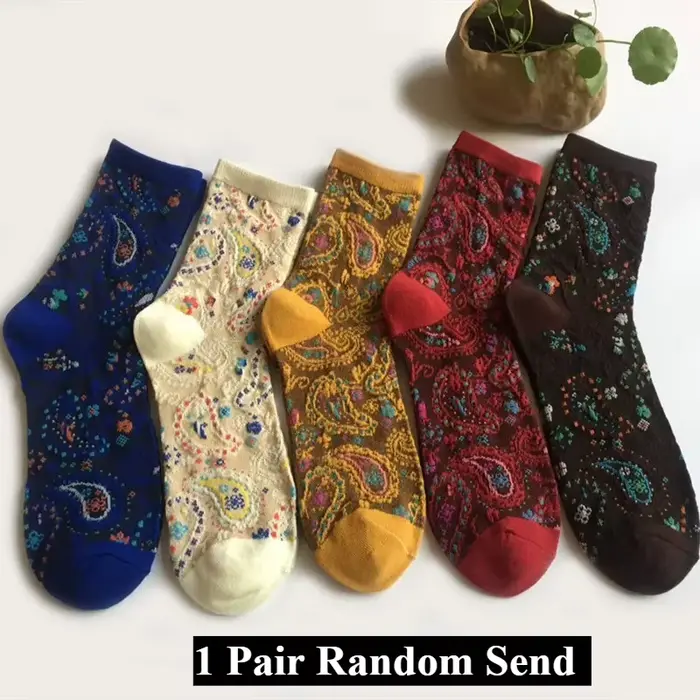 JESECA-Chaussettes imprimées en coton pour femmes, mode printemps été Harajuku, vintage, streetwear,
