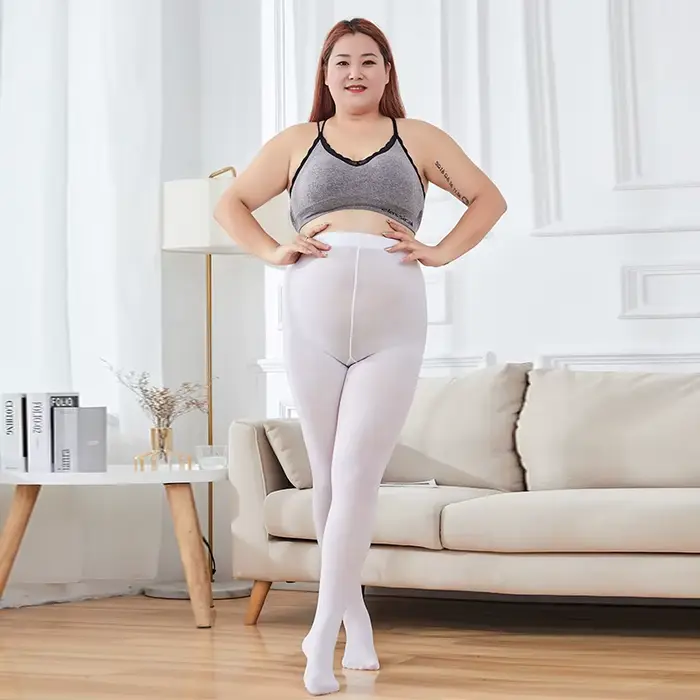 Nouvelles collants de danse blanches pour femme, taille plus, en velours, respirants et extensibles,