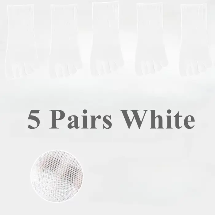 5 paires de chaussettes à cinq doigts pour femmes, en maille de coton, à bout d'été, de sport, antid