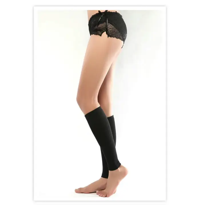 Bas de compression pour hommes et femmes, parka ouverte, chaussettes de soutien graduées, 30-40 mmHg