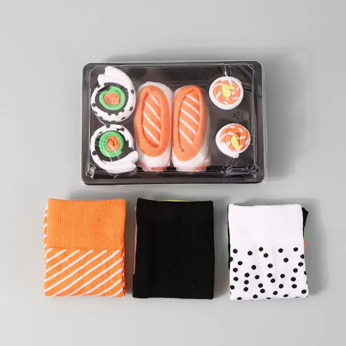 Chaussettes uniques Y2K pour Sushi saumon, chaussettes en coton à motifs personnalisés, chaussettes 