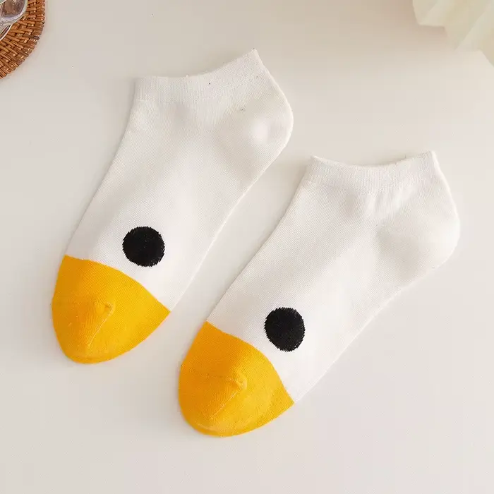 Femmes chaussettes coton mignon Kawaii dessin animé canard imprimé Style japonais Calcetines Mujer H