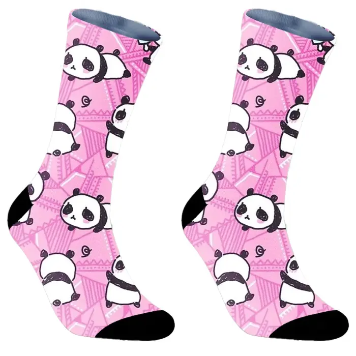Chaussettes colorées Happy Fun pour hommes, impression d'art, mignon, printemps, animal, panda, mode