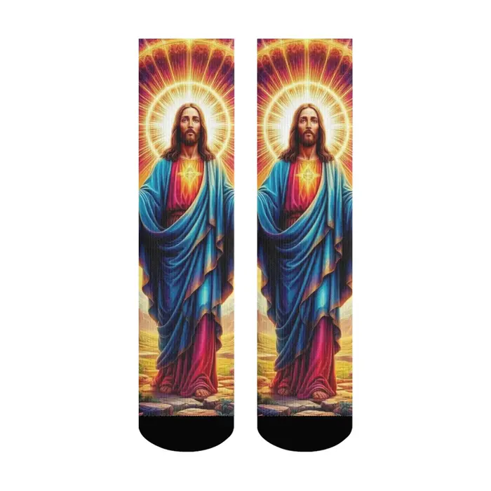 Jésus le sauveur mythologie Art chaussettes pour hommes confortable chaud rétro mode chaussettes nou