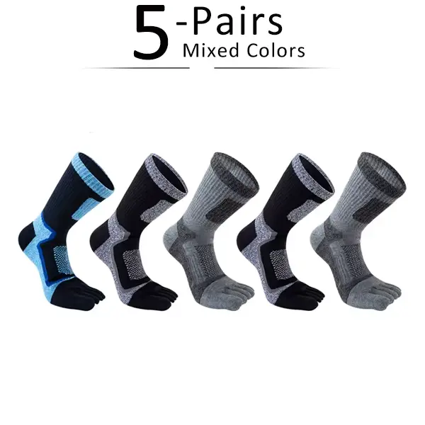5 paires de chaussettes courtes de Sport pour hommes, maille de Compression épaisse, durable, Fitnes