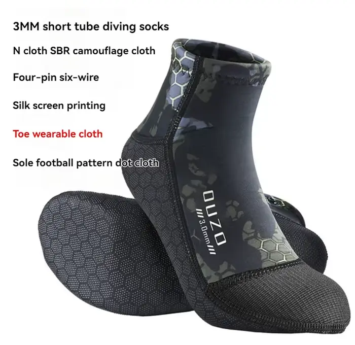 Chaussette en néoprène 5mm bottes chaussettes de plongée matériau souple anti-dérapant natation kaya