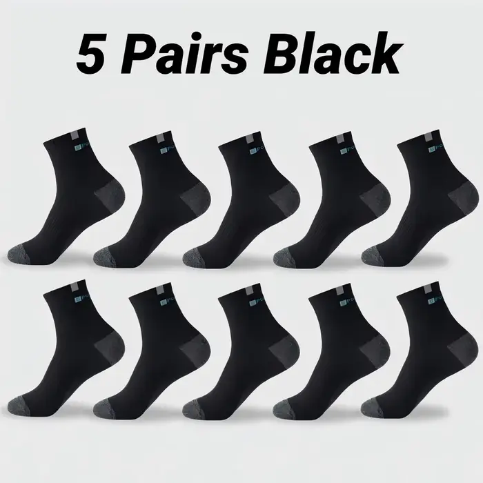 Chaussettes de sport respirantes et douces pour hommes, motif lettres, pour baskets, mi-mollet, en t