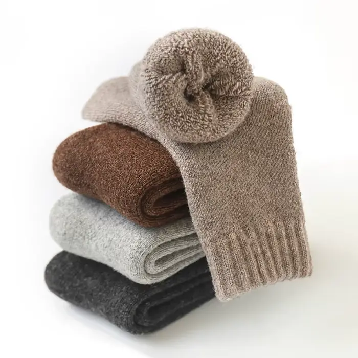 4 paires de chaussettes en laine pour enfants, épaisses et chaudes en hiver, adaptées aux randonnées