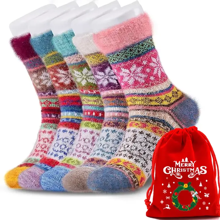 5 paires de chaussettes pelucheuses et confortables pour femmes