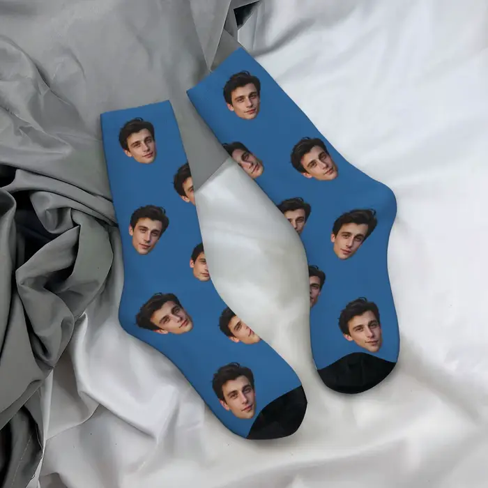 Chaussettes personnalisées en forme de visage Chaussettes personnalisées unisexes Chaussettes photo 