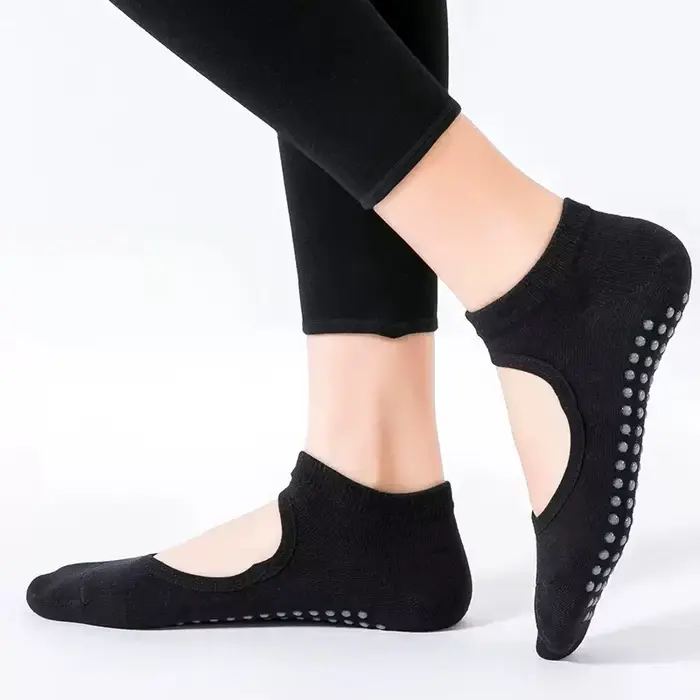 Chaussettes de Yoga pour femmes, de haute qualité, antidérapantes, respirantes, dos nu, Pilates, che