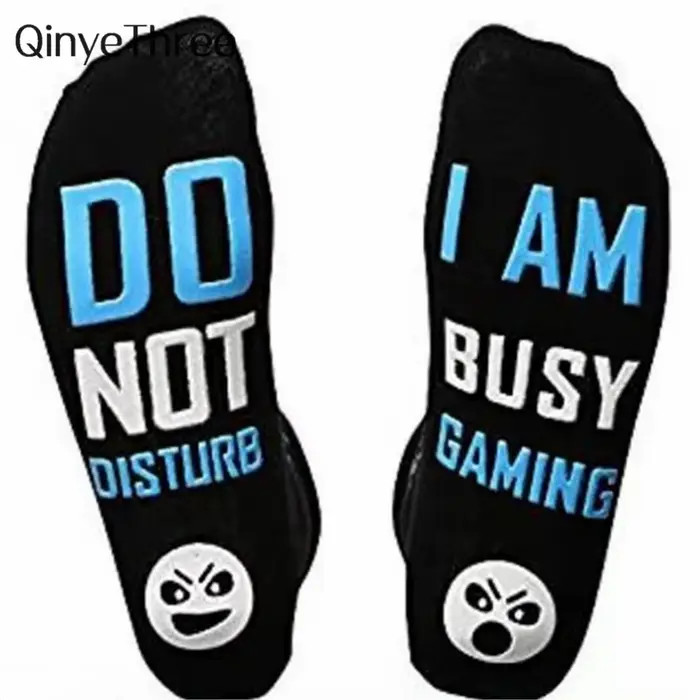 Chaussettes avec lettres amusantes et heureuses, «ne pas débogage, je suis mal de jeu», pour la maison, loisirs, nouveauté, fête, Club, Sokken, livraison directe
