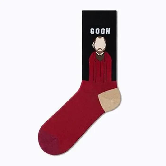 Chaussettes en coton pour hommes et femmes, série Van Gogh, célèbre peinture, style européen et amér