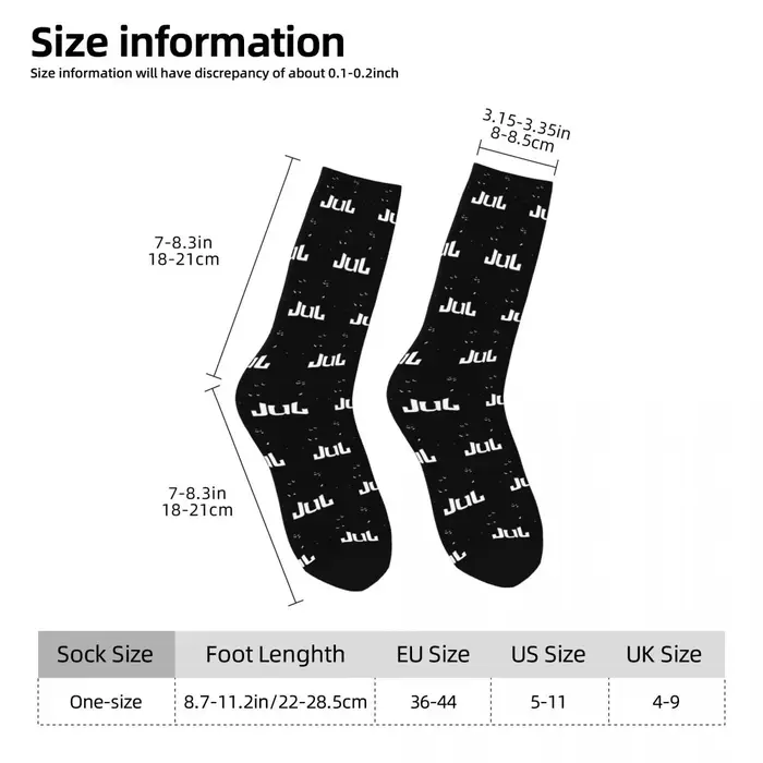 JUL France POLYESTER Unisexe Randonnée Impression 3D Happy Chaussettes