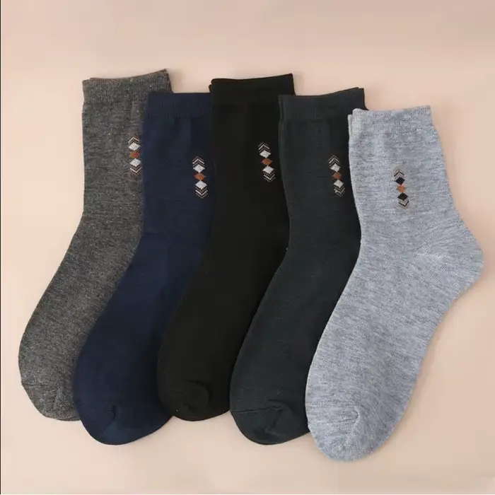 5 paires/lot hommes mode chaussettes épaissies quatre saisons loisirs respirant déodorant mi Tube co
