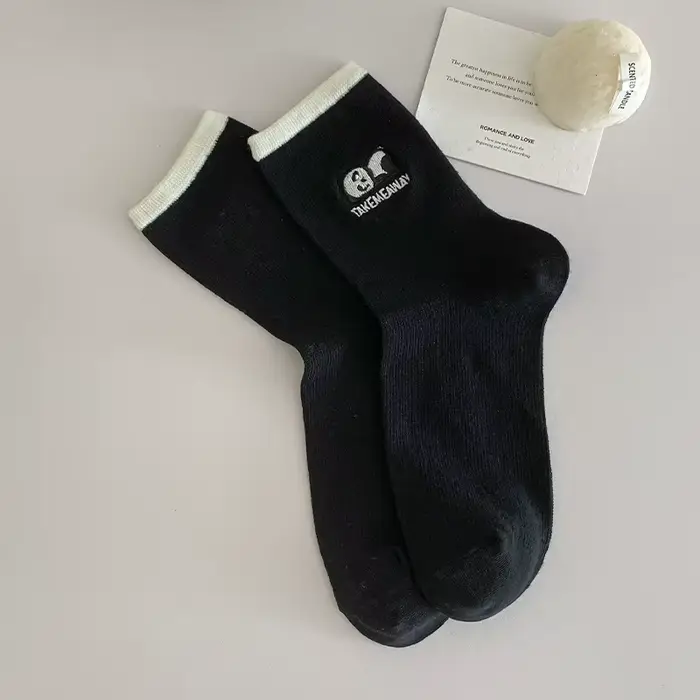Chaussettes mi-tube respirantes pour femmes, coton peigné, Krasnobroderie, simple, décontracté, fin,
