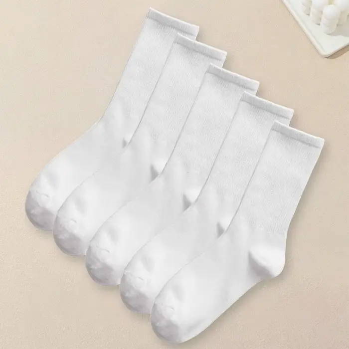 5 paires de chaussettes de couleur unie pour femmes