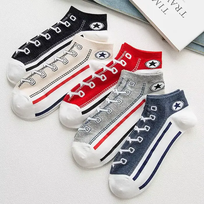 Mode drôle femmes hommes Harajuku Style chaussettes Kawaii chaussure imprimer mignon chaussette courte cadeau