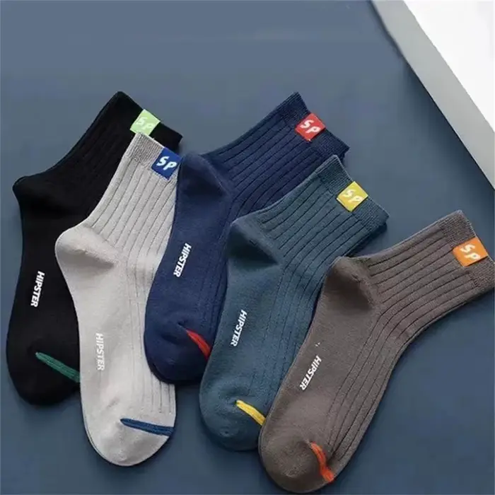 5 paires de chaussettes mi-mollet pour hommes, chaussettes chaudes, longues, absorbant la sueur, res