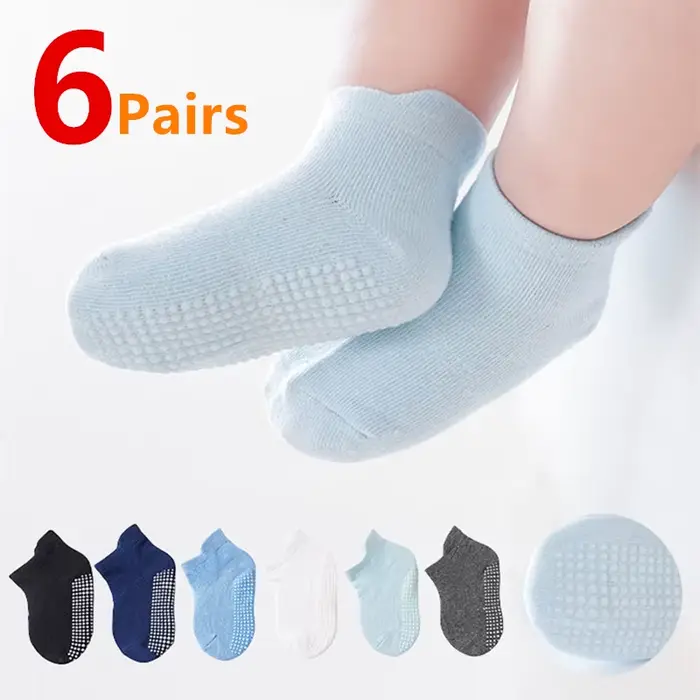Lot de 6 paires de chaussettes coordonnantes en coton pour bébé garçon et fille, socquettes décontra