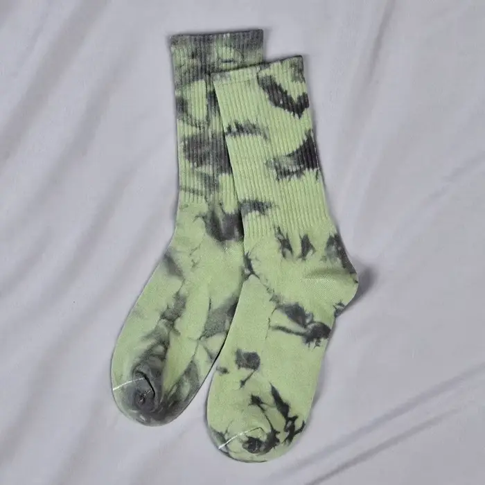 Chaussettes tie-dye pour hommes et femmes, chaussettes en coton, coupe haute, Ins Street Tide, Skate