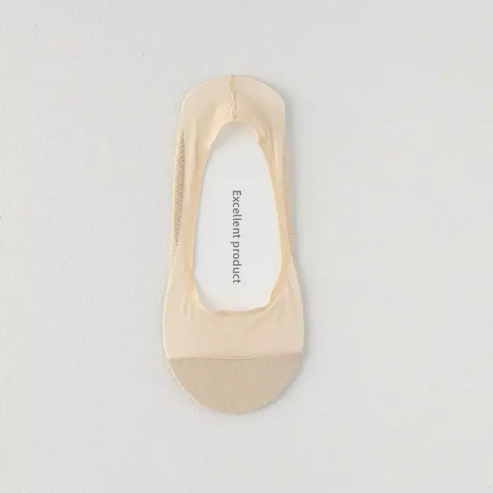Chaussettes bateau pour femmes, fines, grande taille, soie glacée, fond Invisible en coton, antidéra