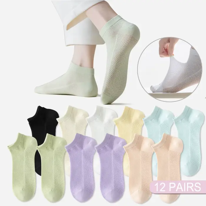 12 paires de nouvelles chaussettes en coton pour femmes