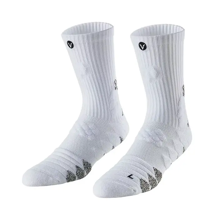 Chaussettes de course coordonnantes pour hommes et femmes, haute élasticité, optique, blanc, compres