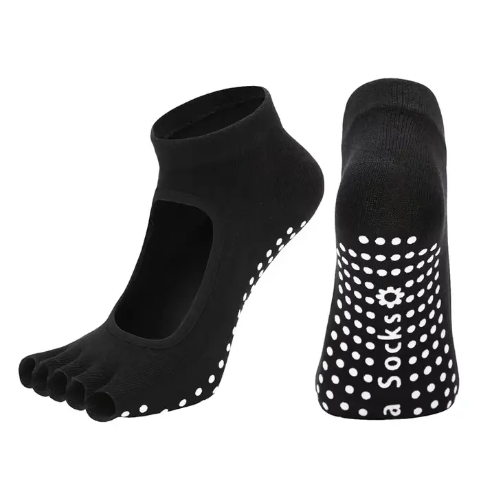 Chaussettes de Yoga à cinq orteils pour femmes, dos nu, antidérapantes, pour danse, Ballet, respiran