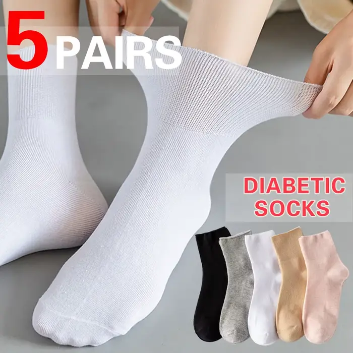 5 paires de chaussettes pour diabétiques sans liaison pour femmes enceintes et personnes âgées
