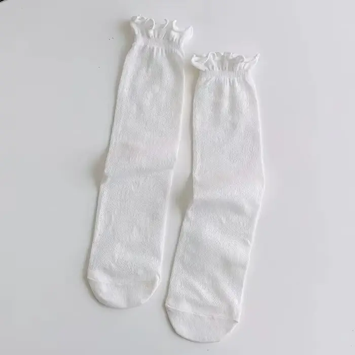 Femmes Lolita chaussettes mode Sexy équipage chaussettes pour femme été solide creux filles doux mig