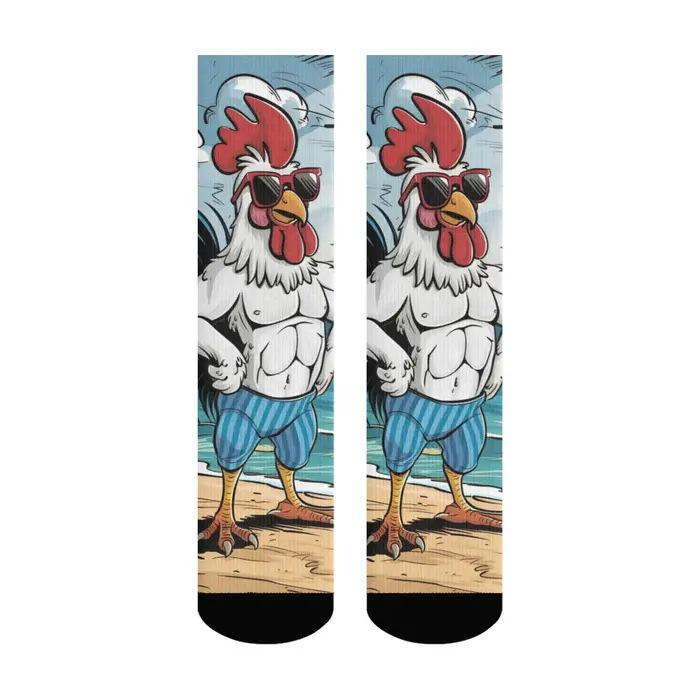 Chaussettes pour hommes de dessin animé de coq drôle style Harajuku nouveauté rue hip-hop tendance c