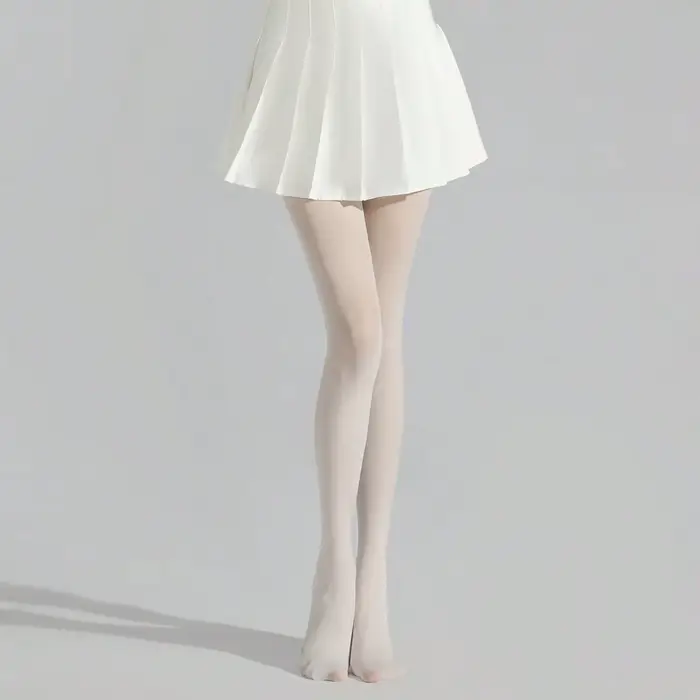 1 paire de collants blancs pour femmes, collants blancs transparents extensibles, bas résille pour f