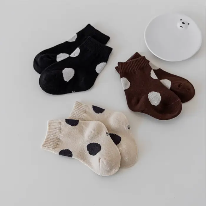 Chaussettes mignonnes à pois pour bébé, nouveau-né, garçon et fille, en coton, Tube central, coréen, décontractées, pour enfants de 0 à 6 ans, printemps-automne