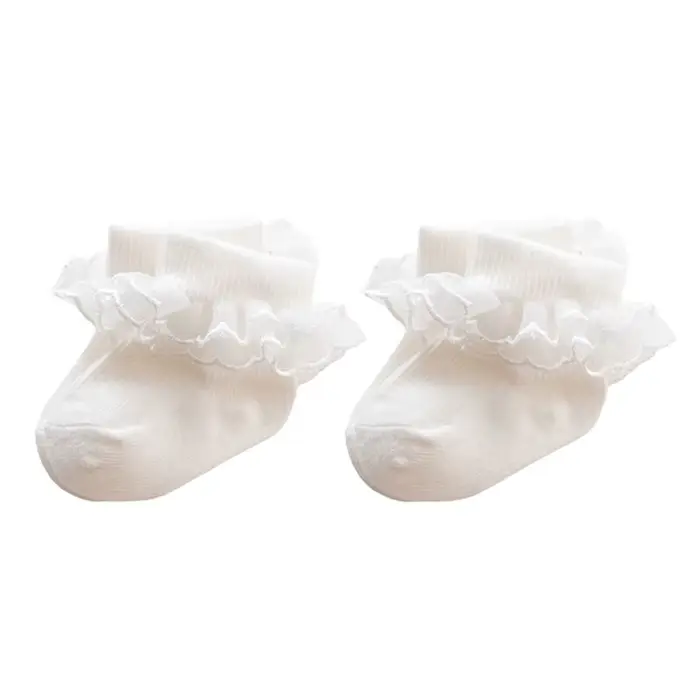 Chaussettes à volants en dentelle coordonnantes pour filles, chaussettes princesse douces pour tout-