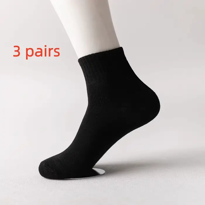 10 paires de chaussettes mi-mollet pour hommes, chaussettes en coton pour toutes saisons, couleur un