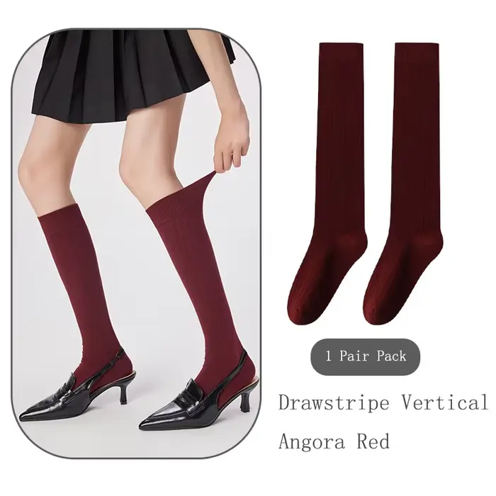 Chaussettes mi-mollet rouges pour femmes, bas de mollet, style jeune et à la mode, idéales pour les