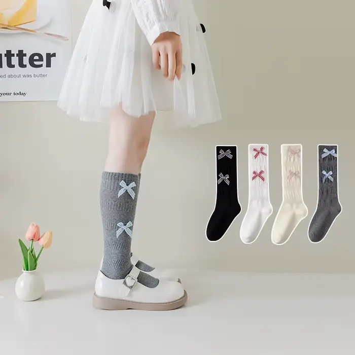 Chaussettes longues en coton pour filles