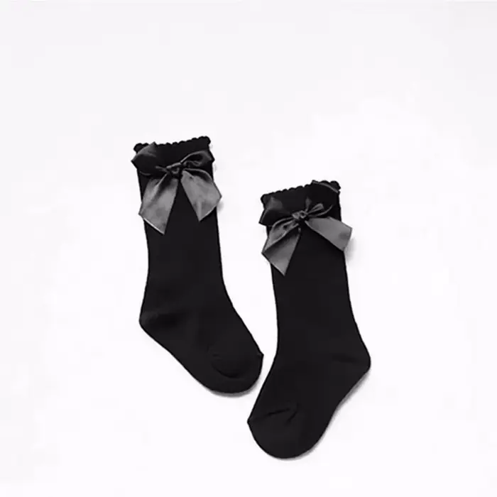Nouveau-né bébé filles collants hiver bébé bas arc coton dentelle genou haut Long Tube collants prin