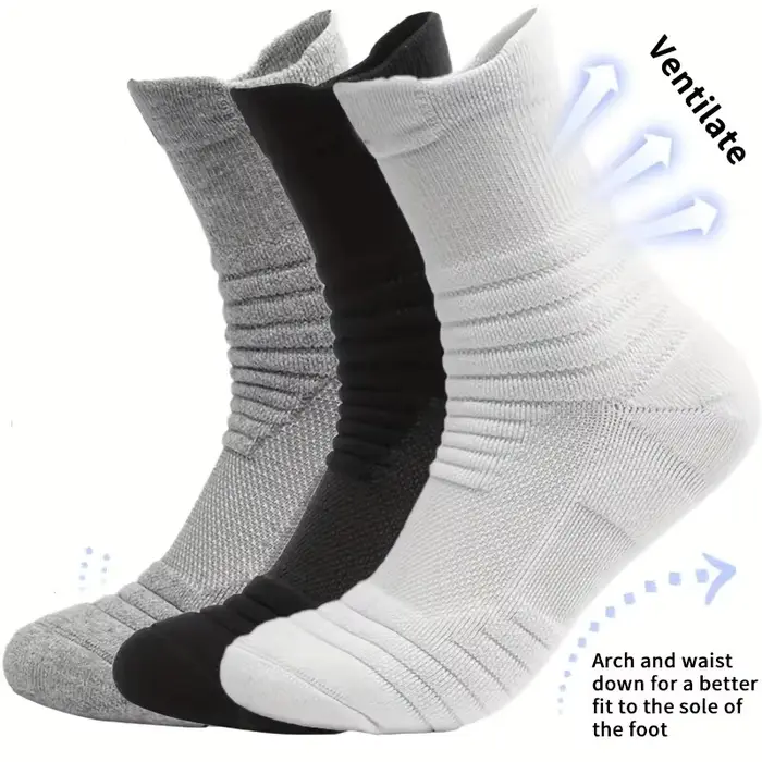 Chaussettes de compression respirantes pour hommes, bas de sport de basket-ball, chaussettes de cycl