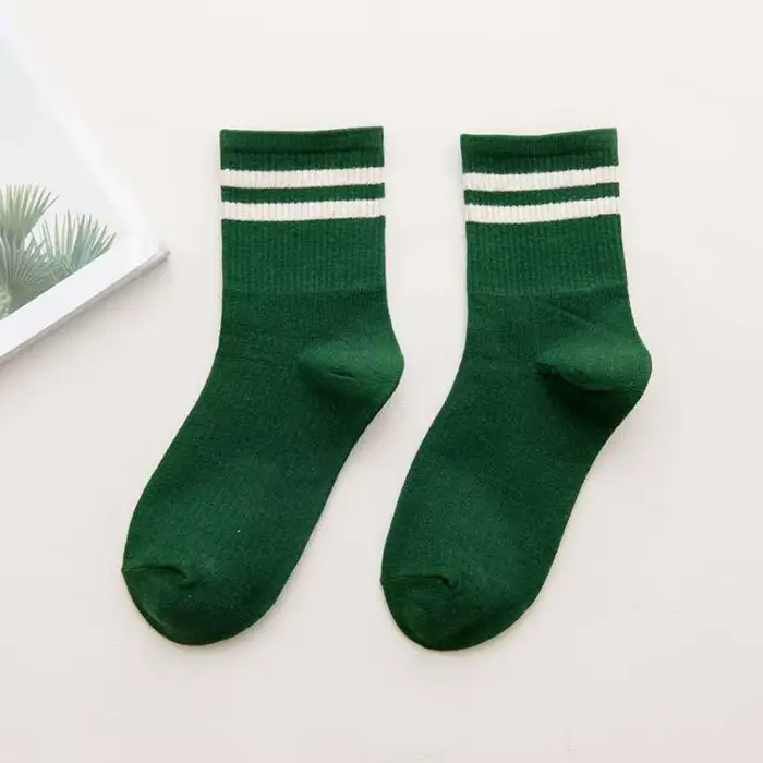 Épaisseur drôle nouveauté mignon coton ample rayé hommes chaussettes longues mode rue Couple haute q