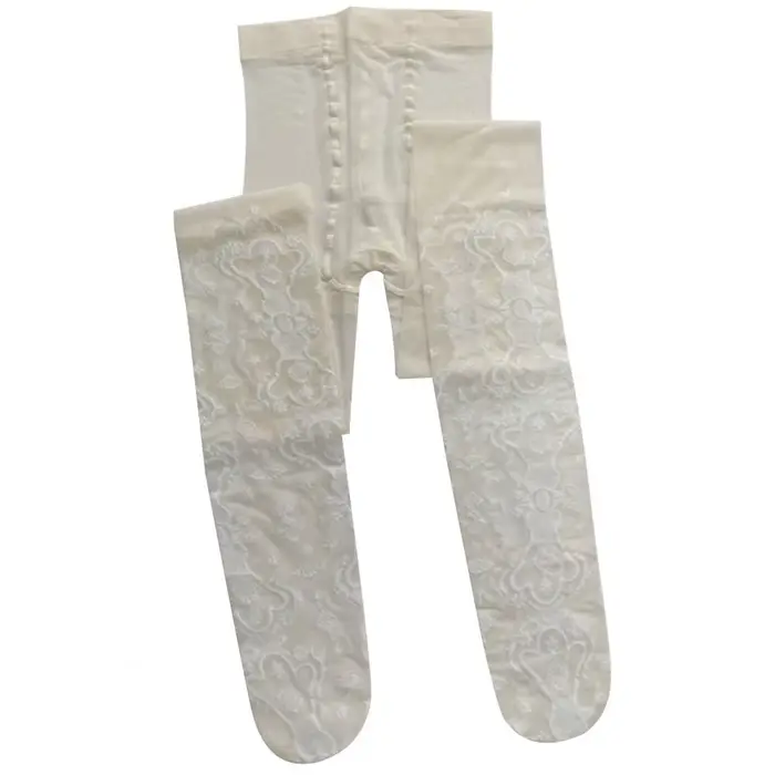 Collants rétro à fond ajouré pour femmes, Design Jacquard à fleurs fines, bas de tuyau 15D, collants