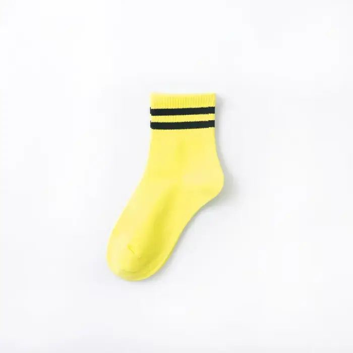Mode néon vert rose vif décontracté femmes rayé à motifs chaussettes Harajuku Cool école filles coul
